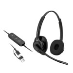 HP Poly Mission 425 – przewodowy zestaw słuchawkowy USB-C / USB-A, Zoom Certified, nauszniki piankowe