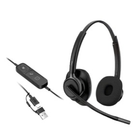 HP Poly Mission 425 – przewodowy zestaw słuchawkowy USB-C / USB-A, Zoom Certified, nauszniki piankowe